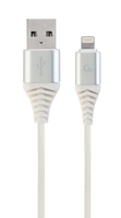Gembird CC-USB2B-AMLM-1M-BW2 Lightning-kabel Zilver, Wit