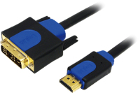 LogiLink CHB3103 adapter kablowy 3 m HDMI DVI-D Czarny, Niebieski