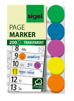 Sigel HN301 etiket Rond Blauw, Groen, Oranje, Roze 200 stuk(s)