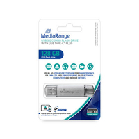 MediaRange MR938 unità flash USB 128 GB USB Type-A / USB Type-C 3.2 Gen 1 (3.1 Gen 1) Argento