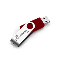 MediaRange MR907-RED USB flash meghajtó 4 GB USB A típus 2.0 Vörös, Ezüst