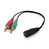 Gembird CCA-418 audio kábel 0,2 M 3.5mm 2 x 3.5mm Fekete, Zöld, Vörös