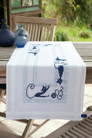 Embroidery Kit: Table Runner: Cheerful Cats
