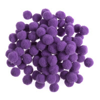 Pom Poms: 0.7cm: Purple: Pack of 100