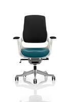 Zure White Shell Black Fabric Back Bespoke Colour Seat Maringa Teal