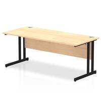 Impulse 1800 x 800mm Straight Desk Maple Top Black Cantilever Leg MI003243