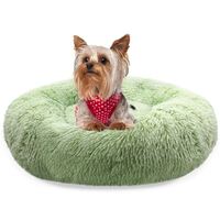 BLUZELLE Dog Bed for Small Dogs & Cats, 20" Donut Dog Bed Washable, Round Plush Dog Pillow Fluffy Cat Bed Cat Pillow, Calming Pet Mattress Soft Pad Comfort No-Skid Mint Green
