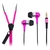 "Zipper" Stereo In-Ear Kopfhörer mit Mikrofon und Fernbedienung, Neon Pink, LogiLink® [HS0022]
