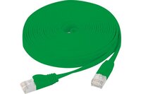 Cordon RJ45 plat catégorie 6 U/FTP snagless vert - 10 m