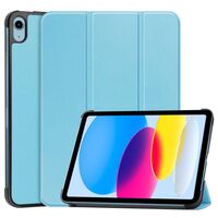 For Apple iPad 10th Gen 10.9-inch (2022) Tri-fold Caster Hard Shell Cover with Auto Wake Function - Sky Blue Tablet-Hüllen