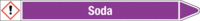 Rohrmarkierer mit Gefahrenpiktogramm - Soda, Violett, 2.6 x 25 cm, Seton, Weiß