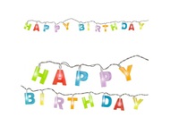 guirlande lumineuse led's happy birthday multicolore 1m