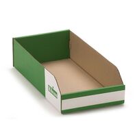 Corrugated storage bin, single layer and folding