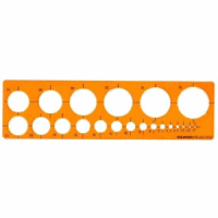 Kreisschablone 1-36mm Kunststoff orange/transparent