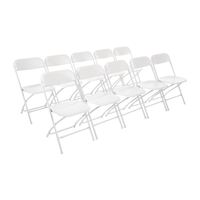 Bolero PP Folding Chairs in White - UV and Rain Resistant - Pack of 10