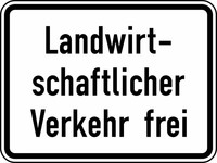 Verkehrszeichen VZ 1026-36 Landwirtschaftlicher Verkehr frei, 450 x 600, 2mm flach, RA 2