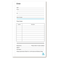 Duplicate Order Book 210x130mm Card Cover 100 Sets (Pack 5) 100080400