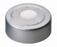 LLG-Headspace Seals ND20 (Pressure Release Caps) Aluminium ready assembled Caps silver centre hole