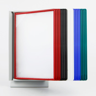 Flip Display System / Price List Holder / Desktop Flip Display Stand "QuickLoad" | 4x each of red, blue, green, white and black 20