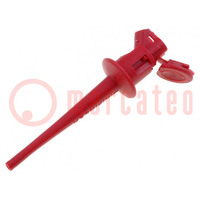 Clip-on probe; pincers type; 5A; 300VDC; red; Plating: gold-plated