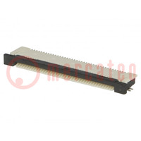 Connector: FFC/FPC; horizontaal; PIN: 40; onderste contacten,ZIF