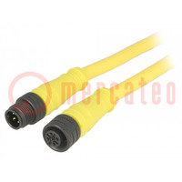 Cable: for sensors/automation; PIN: 5; M12-M12; 9m; plug; plug; IP67