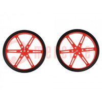 Rad; rot; Achse: D Schnitt; auf Knopfdruck; Ø: 80mm; W: 10mm; 2Stk.