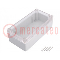 Enclosure: multipurpose; X: 82mm; Y: 158mm; Z: 54mm; ABS; grey; gasket