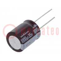 Capacitor: electrolytic; low ESR; THT; 1000uF; 35VDC; Ø16x20mm