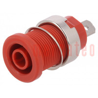 Connector: 4mm banana; socket; 24A; red; nickel plated; 33mm