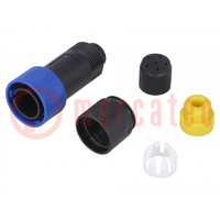 Connector: circular; plug; male; PIN: 6; w/o contacts; for cable