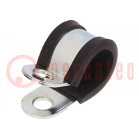 Fixing clamp; ØBundle : 22mm; W: 25mm; steel; Cover material: EPDM