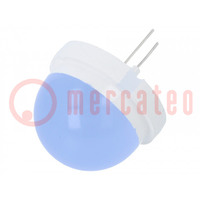 LED; 20mm; kék; 160÷750mcd; 120°; Front: domború; 5,3÷6V