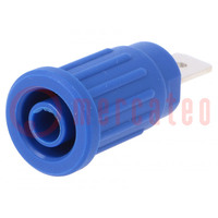 Connector: 4mm banana; socket; 32A; 1kV; blue; nickel plated; 5mΩ