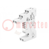 Socket; PIN: 8; 12A; 300VAC; on panel,for DIN rail mounting