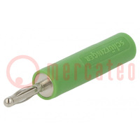 Connector: 2mm banana; adapter; 10A; 70VDC; green; nickel plated