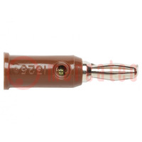 Plug; 4mm banana; 5A; 5kV; brown; Max.wire diam: 3mm; on cable; 1325
