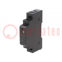 Power supply: switched-mode; for DIN rail; 15W; 24VDC; 630mA; 86%