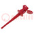 Clip-on probe; pincers type; 5A; 300VDC; red; Plating: gold-plated
