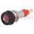Kontrollleuchte: LED; flach; rot; 24÷28VDC; 24÷28VAC; Ø8,2mm; IP67