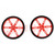 Wiel; rood; As: D-insnijding; klikmontage; Ø: 80mm; D.as: 3mm; W: 10mm