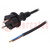 Cable; 2x1.5mm2; CEE 7/17 (C) plug,wires; PVC; 4m; black; 16A; 250V