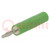 Adapter; bananowe 2mm; 10A; 70VDC; zielony; niklowany; 35,5mm