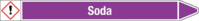 Rohrmarkierer mit Gefahrenpiktogramm - Soda, Violett, 3.7 x 35.5 cm, Seton