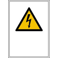 Warnung vor gefährlicher elektrischer Spannung Warn-Kombischild, 52x74,2 cm DIN EN ISO 7010 W012 + Zusatztext ASR A1.3 W012 + Zusatztext