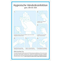 Hygienische Händedesinfektion gem. DIN EN 1500, selbstkl. Folie, 20,0 x 30,0 cm