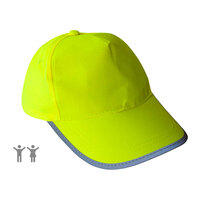 Korntex Warn-Kappe fluoreszierend für Kinder gelb Größe einstellbar durch Klettverschluss