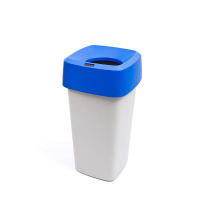 Abfallbehälter 60l eckig mit Trichterdeckel, Kunststoff Version: 02 - blau