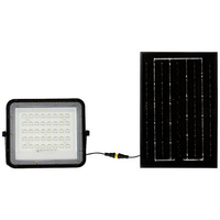 V-TAC VT-40W FARO LED 6W NERO CON PANNELLO SOLARE E TELECOMANDO LED CAVO 3M 6400K FREDDA