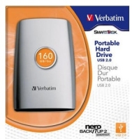 Verbatim 2.5'' Portable Hard Drive USB 2.0 160GB disque dur externe 160 Go Argent